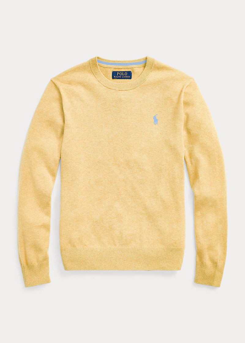 Sueter Ralph Lauren Niño 6-14 Años Cotton Cuello Redondo Jumper Chile Amarillo BPLGF-5678